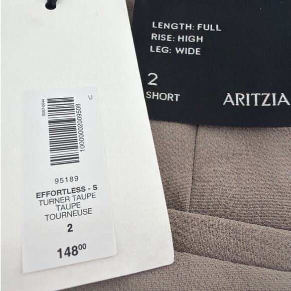 Aritzia Women's Turner Taupe The Effortless Pants Size 2 Short - Picture 5 of 11